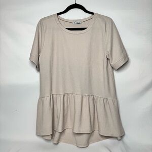 Elegant Cream Peplum Top